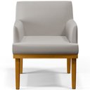 Ver imagem 6 de Kit 2 Poltronas Decorativas para e Recepção Beatriz Linho Bege - Lyam Decor