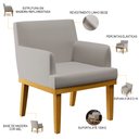 Ver imagem 4 de Kit 2 Poltronas Decorativas para e Recepção Beatriz Linho Bege - Lyam Decor