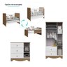 Kit Conjunto Quarto Infantil Bebê Berço 3 Em 1 Cômoda 3 Gavetas Guarda Roupa 3 Portas Marrom - 2