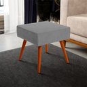 Ver imagem 2 de Kit 2 Puffs Banqueta Decorativa com Pés Palito Lívia Suede Cinza