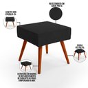 Ver imagem 4 de Kit 2 Puffs Banqueta Decorativa com Pés Palito Lívia Suede Preto