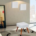 Ver imagem 3 de Puff Banqueta Decorativa com Pés Palito Lívia Corino Branco