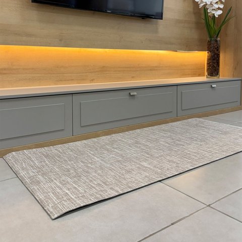 Tapete Qatar Passadeira Antiderrapante Marrom Algodão e Poliéster Ideal para Sala Quarto Pequenos Es