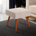 Ver imagem 2 de Puff Banqueta Decorativa com Pés Palito Lívia Suede Bege