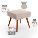 Ver imagem 3 de Puff Banqueta Decorativa com Pés Palito Lívia Suede Bege