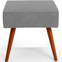 Ver imagem 3 de Puff Banqueta Decorativa com Pés Palito Lívia Suede Cinza