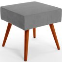Ver imagem 1 de Puff Banqueta Decorativa com Pés Palito Lívia Suede Cinza