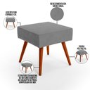 Ver imagem 4 de Puff Banqueta Decorativa com Pés Palito Lívia Suede Cinza