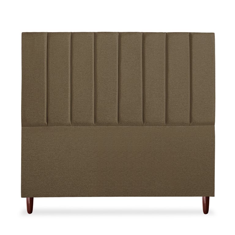 Cabeceira Estofada Cama Box Queen Carla 160cm Linho:marrom Cabeceira Estofada Cama Box Queen Carla 160cm Linho:marrom