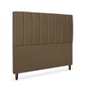 Cabeceira Estofada Cama Box Queen Carla 160cm Linho:marrom - 3