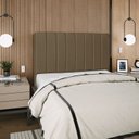 Ver imagem 2 de Cabeceira Estofada Cama Box Queen Carla 160cm Linho:marrom