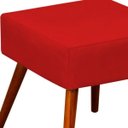 Ver imagem 2 de Puff Banqueta Decorativa com Pés Palito Lívia Suede Vermelho