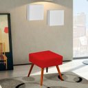 Ver imagem 3 de Puff Banqueta Decorativa com Pés Palito Lívia Suede Vermelho