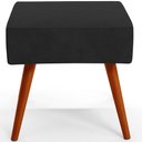Ver imagem 3 de Puff Banqueta Decorativa com Pés Palito Lívia Suede Preto