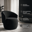 Ver imagem 5 de Poltrona Giratória Orgânica Decorativa Capri Linho Suave Redonda Leitura Sala Quarto Recepção Hall:P