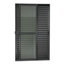 Ver imagem 1 de Porta Correr Venez. 3F.Móv.210 x 150 Elite c/Fechadura Tetra V.Liso Preto Brimak