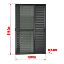 Ver imagem 4 de Porta Correr Venez. 3F.Móv.210 x 150 Elite c/Fechadura Tetra V.Liso Preto Brimak
