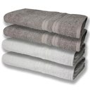 Ver imagem 1 de 4 Toalhas Super Felpudas Grande e Grossa Algodão 80x150 Itália Soft Beka - Branco/cinza