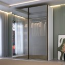 Ver imagem 1 de Roupeiro Veneto Mdf 183x230cm 2 Portas Reflecta com Led Branco 1001