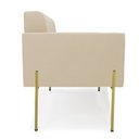 Ver imagem 3 de Sofá Namoradeira 2 Lugares Pé de Ferro Dourado Elisa Suede Bege D03 - D'Rossi