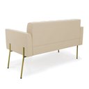Ver imagem 4 de Sofá Namoradeira 2 Lugares Pé de Ferro Dourado Elisa Suede Bege D03 - D'Rossi