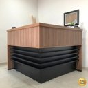Ver imagem 7 de Conjunto Balcão para Atendimento Recepção e Gaveteiro para Arquivo Alto Marrom/Nogal/Preto Artany