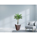 Ver imagem 2 de Planta Artificial Árvore Palmeira Real Toque 1,2m kit + Vaso Trapezio D. Grafiato Marrom 40cm