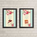Ver imagem 1 de Kit 2 Quadros Decorativos Bolos Patisserie 33x24cm:madeira Preta