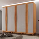 Ver imagem 1 de Guarda-Roupa Casal 100% MDF 6 Portas e 6 Gaveta com Pés Olimp Marrom/Marromle/Off White
