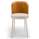 Ver imagem 3 de Kit 5 Cadeiras Sala de Jantar Estofada Gavi Arena L02 Couríssimo Whisky Linho Cru - Lyam Decor