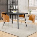 Ver imagem 2 de Kit 5 Cadeiras Sala de Jantar Estofada Gavi Arena L02 Couríssimo Whisky Linho Cru - Lyam Decor