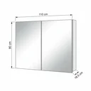 Ver imagem 3 de Espelheira para Banheiro 2 Portas em MDF 80 x 110cm Nature Branco