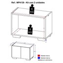 Ver imagem 3 de Kit 2 Mesas de Cabeceira 2 Portas e Pés Multimóveis Mp4139 Branco/preto