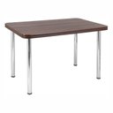 Ver imagem 2 de Mesa de Jantar 4 Lugares Retangular Base Cromada Tampo de MDP/BP Marrom/Nogueira