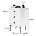Ver imagem 5 de Mesa de Cabeceira Retrô com Pés Palito Madri com 3 Gavetas para Quarto - Preto