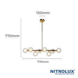 Lustre Pendente 8 globos Lm-001 Molecular 8Xg9 5090 - 2