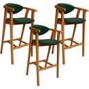Ver imagem 1 de Kit 03 Banquetas Alta Cozinha Bancada Bar Sala de Jantar Fixa Cecília L02 Facto Verde Musgo