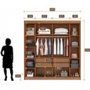 Ver imagem 6 de Guarda Roupa Casal 2 Portas 4 Gavetas 100% MDF com Espelho Trieste Marrom/Cumaru