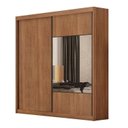 Ver imagem 3 de Guarda Roupa Casal 2 Portas 4 Gavetas 100% MDF com Espelho Trieste Marrom/Cinamomo