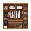 Ver imagem 5 de Guarda Roupa Casal 2 Portas 4 Gavetas 100% MDF com Espelho Trieste Marrom/Cumaru