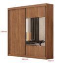 Ver imagem 4 de Guarda Roupa Casal 2 Portas 4 Gavetas 100% MDF com Espelho Trieste Marrom/Cinamomo