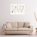 Ver imagem 1 de Quadro Decorativo Silhuetas Mulheres Abstrato - 50x70cm:moldura Branca