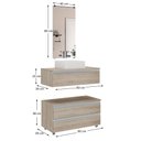 Ver imagem 2 de Conjunto de Gabinete Banheiro Creta 80cm (gabinete+cuba+espelheira) Madeirado Inteiro