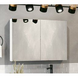 Espelheira Life Para Banheiro 80 2 Portas Com Espelho Cor: Branco - 3