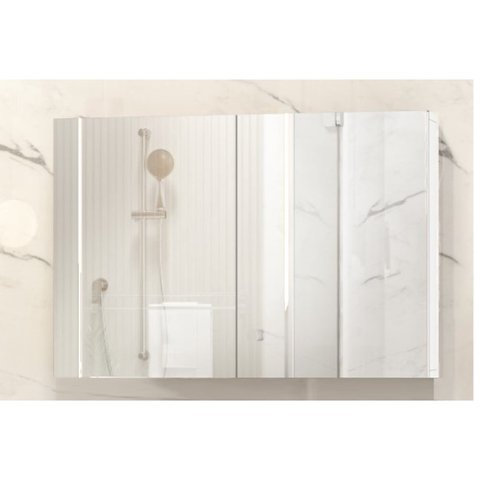 Espelheira Life Para Banheiro 80 2 Portas Com Espelho Cor: Branco