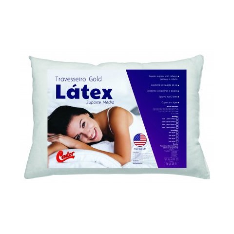 Travesseiro Castor Gold Star Látex Médio 45x65x16cm