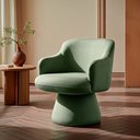 Ver imagem 2 de Poltrona Jade Base Cone Fixa Linho Verde - Nexta Casa