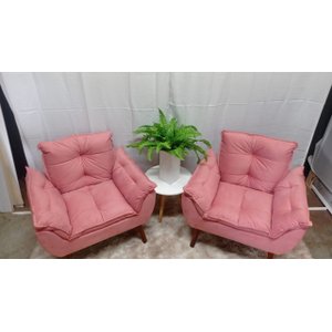 Kit C/2 Poltronas Opala Suede Rose-Pandora Decor