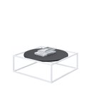 Ver imagem 1 de Mesa De Centro Sala 84x84x35cm Branco Com Preto Industrial Moon Don Castro Decor