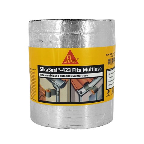 Manta Fita Asfáltica Autoadesiva Aluminizada Sikaseal-423 15cm X 10 Metros